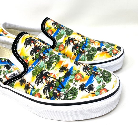 VANS Womens Size VN0A5AO86WC Classic Slip On Aloha Multicolor Canvas Low Sneaker - Picture 3 of 10